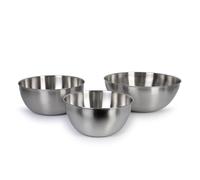 IBILI Bistrot - Lote de 3 Boles Grandes en Acero Inoxidable con Base Plana