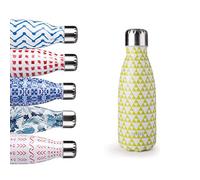 IBILI - Botella termo mosaic lemon 350, Acero Inoxidable 18/10, Doble pared, Reutilizable