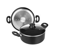 IBILI - Cacerola con tapa de cristal, Aluminio, 28 cms, Antiadherente, Apta para induccion