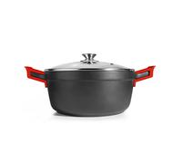 IBILI - Cacerola excellent titanio de aluminio fundido, Tapa de cristal y asas de silicona, 20 cms, Antiadherente, Apta para induccion