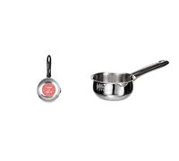 IBILI - Cazo inox con pico clasica, 12 cms, Acero inoxidable, Apto para induccion & Cazo bombado prisma, 10 cms, Acero inoxidable, Apto para induccion