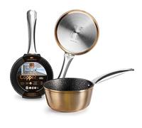 Ibili – Cazo Natura Copper – Cobre, Mango Acero Inoxidable, Antiadherente, Inducción – 14 cm