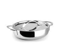 IBILI - Cazuelita Con Tapa Triply Natural 14 Cm, Acero inoxidable, Apto para induccion, sin antiadherente