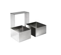 Ibili Clásica - Aro cuadrado inox, 10x10x4.50 centímetros