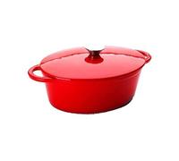 IBILI - Cocotte redonda oval 27x21 cm, Hierro fundido, Apta para induccion