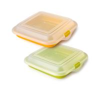 IBILI Deli - Lote de 2 Porta Alimentos para Sándwichs, Embutidos y Quesos. Amarillo y Verde