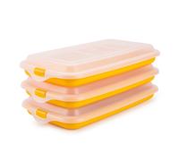 IBILI Deli - Lote de 3 Recipientes Apilables Porta Embutidos y Alimentos. Color Amarillo