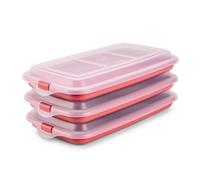 IBILI Deli - Lote de 3 Recipientes Apilables Porta Embutidos y Alimentos. Color Rojo