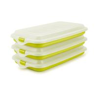 IBILI Deli - Lote de 3 Recipientes Apilables Porta Embutidos y Alimentos. Color Verde