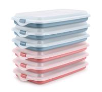 IBILI Deli - Lote de 6 Recipientes Apilables Porta Embutidos y Alimentos. Azul y Rojo