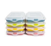 IBILI Deli - Lote de 8 Recipientes Apilables Porta Embutidos y Alimentos. Color Surtido