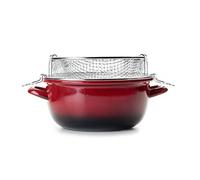 IBILI - Freidora con cestillo volcan, 24 cms, Acero esmaltado, Apto para induccion