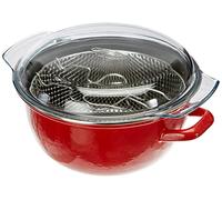 IBILI - Freidora con cestillo y tapa korinto, 24 cms, Acero esmaltado, Antiadherente, Apto para induccion