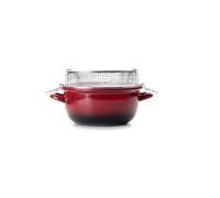 IBILI - Freidora con cestillo volcan, 24 cms, Acero esmaltado, Apto para induccion