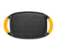 IBILI - Grill plancha ondulado basic stone, 36 x 23 cms, Aluminio fundido, Antiadherente estilo piedra, Apto para induccion