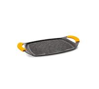 IBILI - Grill plancha ondulado basic stone, 36 x 23 cms, Aluminio fundido, Antiadherente estilo piedra, Apto para induccion