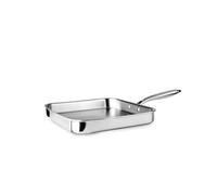 IBILI Parrilla Triply Natural 28 cm, Acero inoxidable, apta para inducción, sin antiadherente