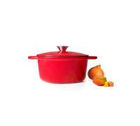 Ibili Cocotte redonda 24x11,5 cm - Hierro fundido, apta para inducción, roja
