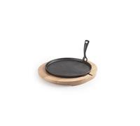 Ibili Ibili - Plato hierro fundido + base madera 26 cm.
