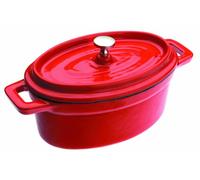 IBILI - Mini cocotte oval roja 15x10x6 cm, Hierro fundido, Apta para induccion