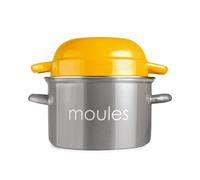IBILI Olla para mejillones Moules 18 cm, acero esmaltado, apta para inducción, peach