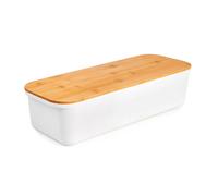 IBILI - Panera Baguette con Tabla de Corte Incorporada en Bambú. Blanco