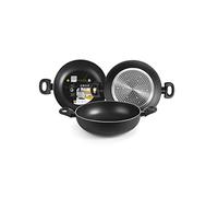IBILI - Sarten honda con 2 asas fusion, 36 cms, Aluminio, Antiadherente, Apto para induccion