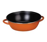 IBILI - Sarten honda con 2 asas new orange, 40 cms, Acero esmaltado vitrificado, Antiadherente, Apta para induccion