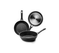 IBILI - Sarten Honda Natura, 24 cms, Aluminio, Antiadherente Estilo Piedra, Apto para induccion
