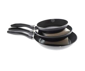 IBILI - Set de 3 sartenes chef style, 18 + 22 + 26 cms, Aluminio, Antiadherente, Apto para induccion