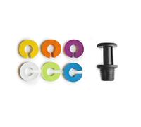 IBILI Stopper+6 Glass ID Rings, Multi-Color, 15 x 10 x 3 cm