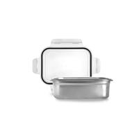 Ibili Táper rectangular Keepklin 1200 ml acero inoxidable apto para microondas tapa hermética