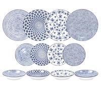 Ibili – Vajilla Armonia Azul – 12 piezas, porcelana para 4 personas