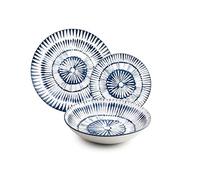 IBILI - Vajilla de 12 Piezas Zeeland, Platos de Porcelana para 4 personas