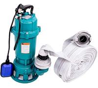IBO - Bomba sumergible (1500 W, 1,5 kW, con picadora, 2" Storz C + manguera de 50 m, bomba de agua, agua residual y sucia, construcción, mecanismo de corte)