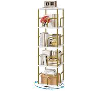 IBUYKE Librería Giratoria de 4 Niveles,Estanteria Madera,Blanco TBC004GW