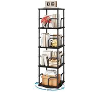 IBUYKE Librería Giratoria de 4 Niveles,Estanteria Madera,Negro TBC004B