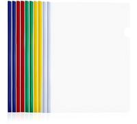 IBXWMNG 10 Piezas cubierta de encuadernación de informes plástico A4, carpeta de archivos con barra deslizante, cubiertas de encuadernación A4, cubierta de informe A4 con clip