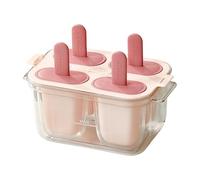 Ice Pop Maker, Silicone Freezer Mold, Drip Proof Design, Non Stick Easy Release 4 Cavity Reusable Food Grade BPA Free Postre Tray Ice Cream Yogurt Juice Treats, for kitchen summer use