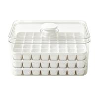 Ice Tray With Bin - 99 Pcs Round Ice Cube Mold | Press-Type 3-Tier 96-Grid Icy Block Mold | Easy Release Storage For Home Kitchen Apartment Dormitory Camping Party Beverage Coffee Cocktails Silicone B