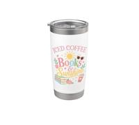 Iced Coffee Books & Sunshine Summer Reading Spicy Book Girl Vaso térmico de acero inoxidable de doble pared