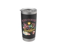 Iced Coffee Books & Sunshine Summer Reading Spicy Book Girl Vaso térmico de acero inoxidable de doble pared