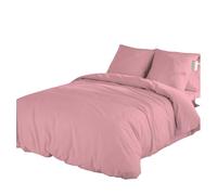 Icehome - funda nórdica lisa 2 piezas cama 135 - microfibra poliéster - fabricado en españa - rosa viejo