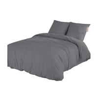 Icehome - funda nórdica lisa 3 piezas cama 180 - microfibra poliéster - fabricado en españa - gris 7