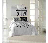ICEHOME - Juego Funda Nordica 2 Piezas Cama 90-100% Algodon Juego de Funda edredon para Cama 150x220 cm + 1 Funda Almohada 45x110 cm - 3N Raya