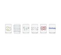 Ichendorf Milano 09352.007Ar - Juego de 6 vasos de agua de cristal, 30 olección Decò Arlequín