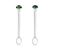 Ichendorf Milano - Juego de 2 cucharillas de champiñones verdes | Colección Alicia | H 15 cm | Vidrio borosilicato | Hecho a mano