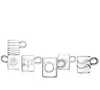 Ichendorf Milano - Juego de 6 tazas de café de cristal borosilicatado, colección Decò, 0,05 kilogramos