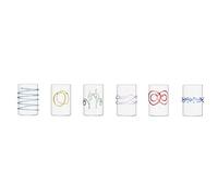 Ichendorf Milano - Juego de 6 vasos de chupito de la colección Decò Arlequín, 10 cl, vidrio borosilicato, hecho a mano