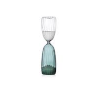 Ichendorf Milano Reloj de Arena 15 Minutos, Transparente - Verde Oscuro, Colección Times, Cristal Borosilicato, Hecho a Mano